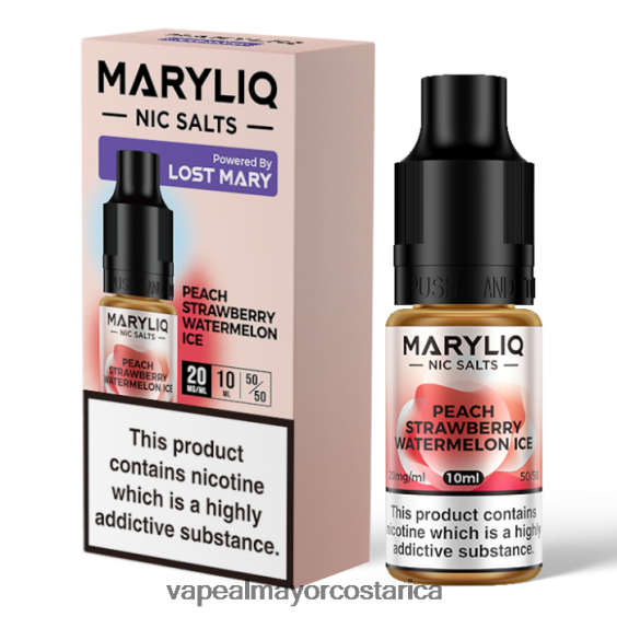 BF04J0451 Vape Al Mayor Costa Rica - melocotón fresa sandía hielo LOST MARY MARYLIQ sales nic - 10ml - 20mg