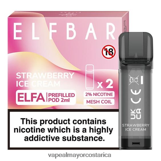 BF04J0324 Vaporizador Desechable Al Por Mayor - helado de fresa ELFBAR Elfa cápsula precargada - 2 ml - 20 mg (paquete de 2)