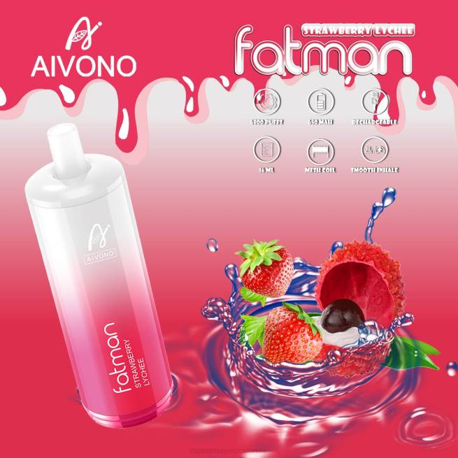Vaporizador Al Por Mayor 4J4423 Aivono FATMAN 6800 lichi de fresa