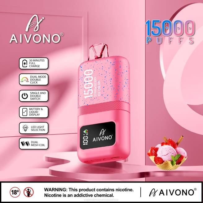 Cigarrillo Electronico En Costa Rica 4J4466 Aivono AIM magic 15000 helado de fresa