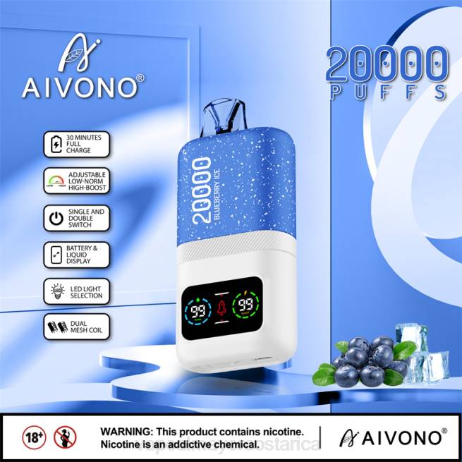Vaporizador Al Por Mayor 4J4473 Aivono AIM magic 20000 hielo de arándanos