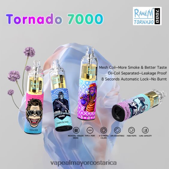 BF04J01 Vape Al Mayor Costa Rica - desechable RandM Tornado 7000 5%