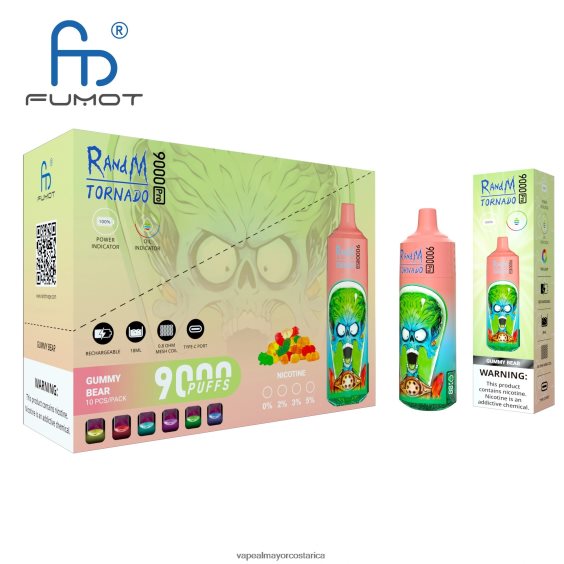 BF04J02 Vaporizador Costa Rica - desechable RandM Tornado 9000 5%