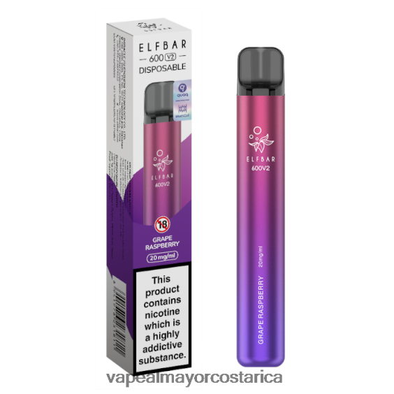BF04J0285 Venta De Vaporizadores Al Por Mayor - frambuesa uva ELFBAR 600V2 20 mg