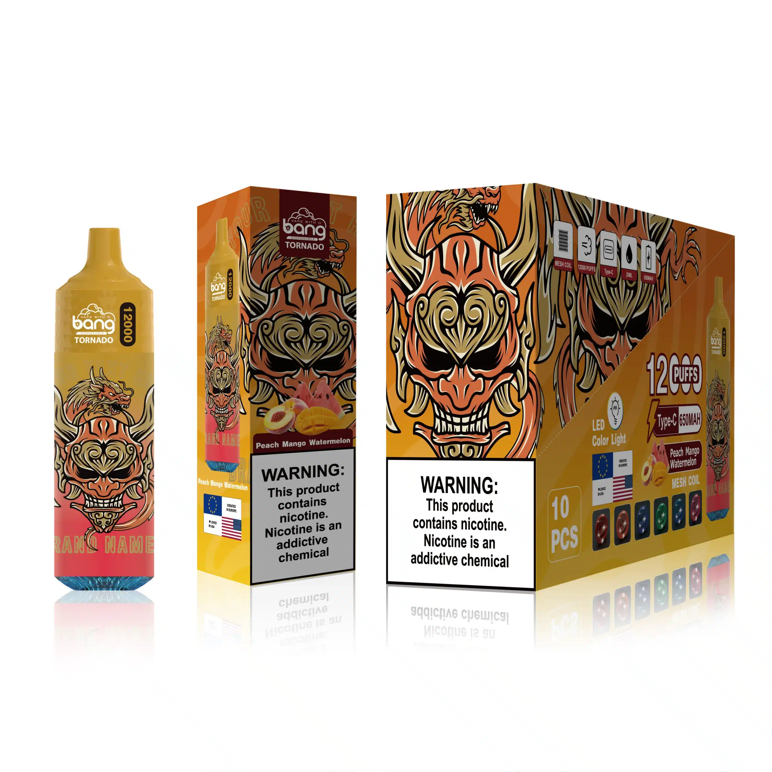 BF04J0124 Vaporizador Desechable Al Por Mayor - sandia mango durazno Bang Box 12000 bocanadas