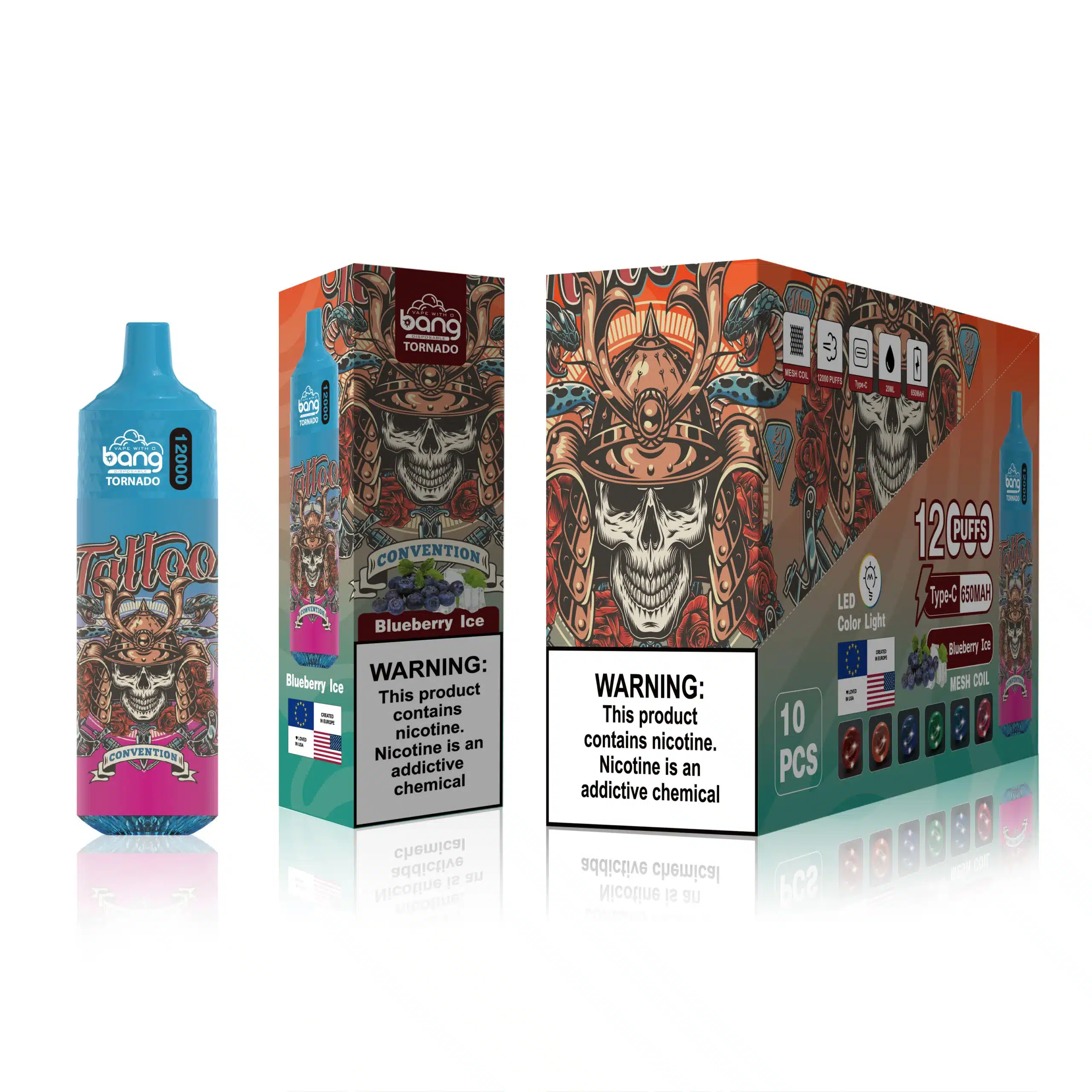 BF04J0125 Venta De Vaporizadores Al Por Mayor - hielo de arándanos Bang Box 12000 bocanadas