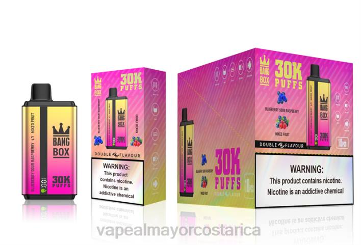Bang Box 30000 inhalaciones de dos sabores. arándanos, frambuesa ácida y frutas mixtas HP8066 Cigarrillo Electronico Comprar Por Mayor