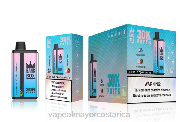 Bang Box 30000 inhalaciones de dos sabores. hielo de arándanos y hielo de sandía HP8069 Vape Al Mayor Costa Rica