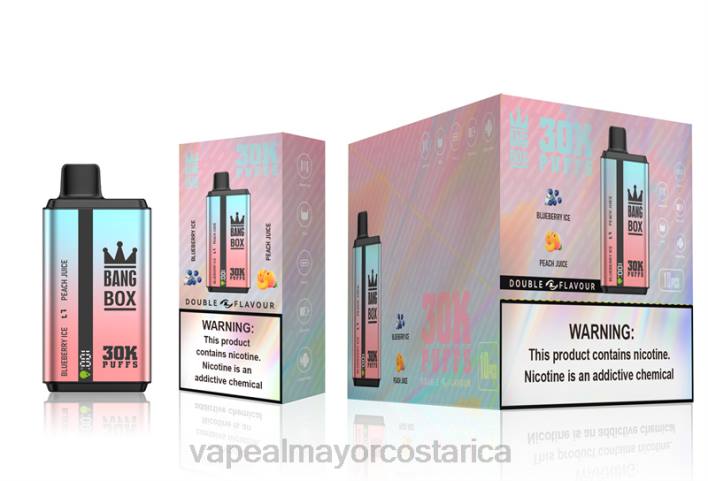 Bang Box 30000 inhalaciones de dos sabores. hielo de arándanos y jugo de durazno HP8063 Venta De Vaporizadores Al Por Mayor