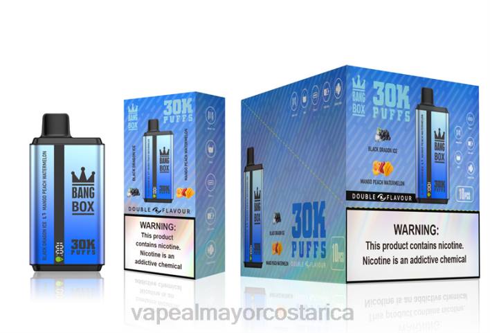 Bang Box 30000 inhalaciones de dos sabores. sandía black dragon ice & mango melocotón HP8071 Vaporizador Al Por Mayor