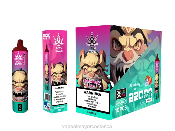 Bang Beach Pantalla inteligente de 22000 inhalaciones hielo de fresa HP8020 Cigarrillo Electronico Por Mayoreo