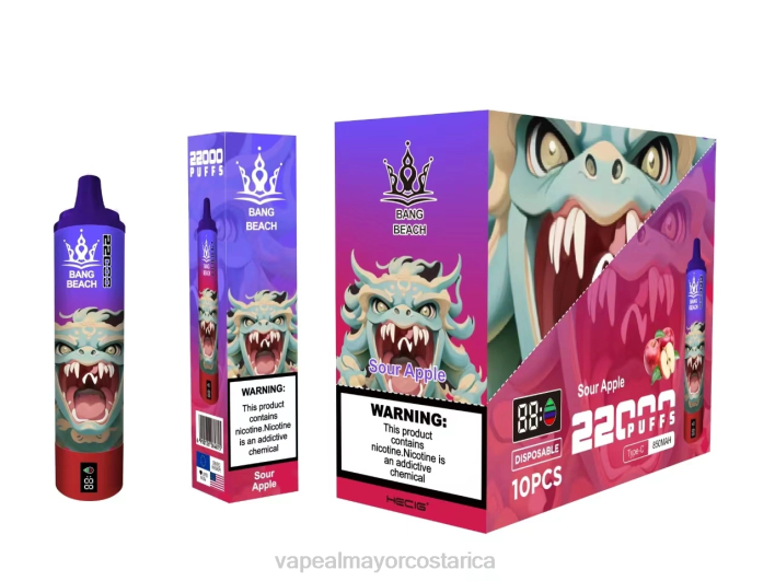 Bang Beach Pantalla inteligente de 22000 inhalaciones manzana agria HP8013 Vaporizador Al Por Mayor