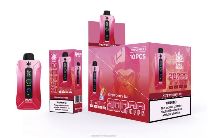 Bang Beach vape elegante de la pantalla de 20000 soplos hielo de fresa HP806 Cigarrillo Electronico En Costa Rica