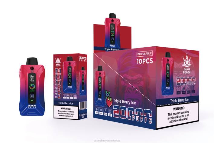 Bang Beach vape elegante de la pantalla de 20000 soplos hielo de triple baya HP808 Cigarrillo Electronico Comprar Por Mayor