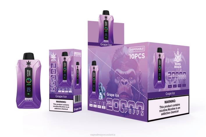 Bang Beach vape elegante de la pantalla de 20000 soplos hielo de uva HP8010 Cigarrillo Electronico Por Mayoreo