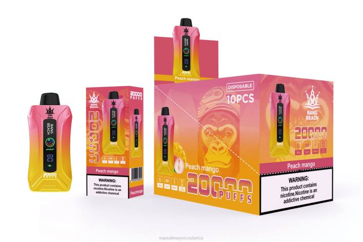 Bang Beach vape elegante de la pantalla de 20000 soplos mango durazno HP802 Vaporizador Costa Rica