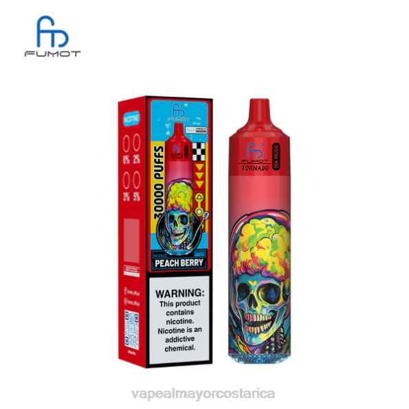 Fumot Tornado música de 30k baya de durazno 4VF619 Venta Al Por Mayor De Cigarrillo Electronico