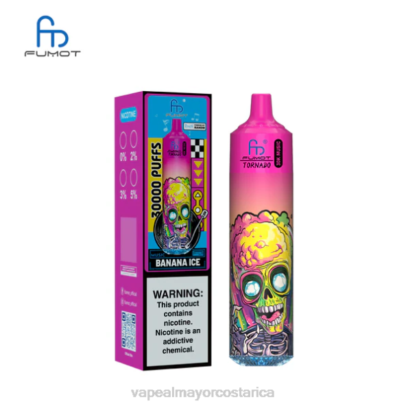 Fumot Tornado música de 30k hielo de plátano 4VF61 Vape Al Mayor Costa Rica