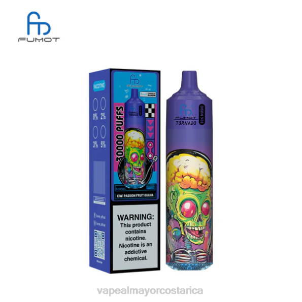 Fumot Tornado música de 30k kiwi maracuyá guayaba 4VF614 Vaporizador Desechable Al Por Mayor
