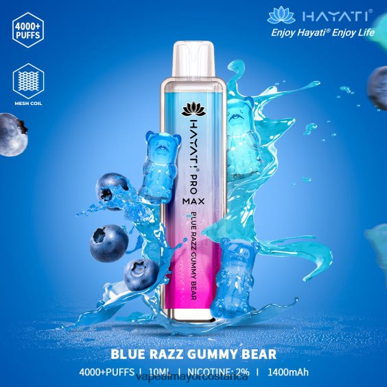 BF04J0183 Vaporizador Al Por Mayor - osito de goma razz azul Hayati Pro Max 4000