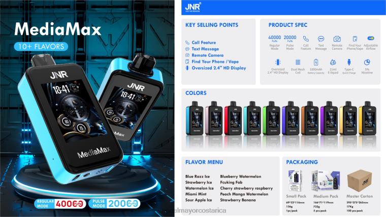 JNR MediaMax bocanada de 40k hielo de manzana agria 20FT420 | Cigarrillo Electronico Por Mayoreo