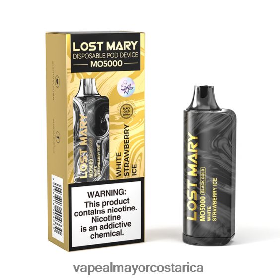 BF04J0347 Cigarrillo Electrónico Al Por Mayor - hielo de fresa blanca LOST MARY MO5000 oro negro 10ml