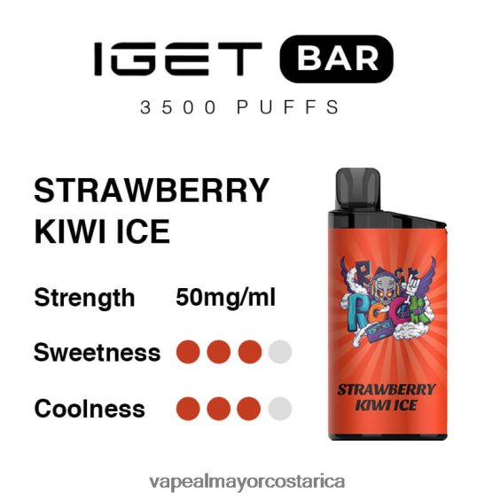 BF04J090 Cigarrillo Electronico Por Mayoreo - hielo de fresa y kiwi IGET BAR 3500 5% nicotina