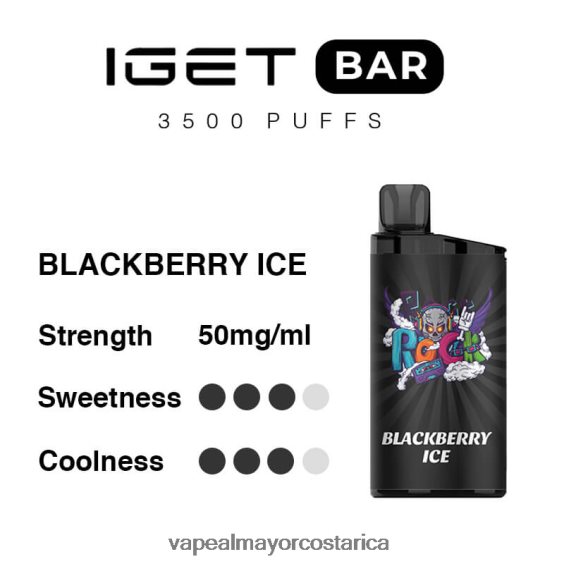 BF04J091 Vape Al Mayor Costa Rica - hielo de mora IGET BAR 3500 5% nicotina