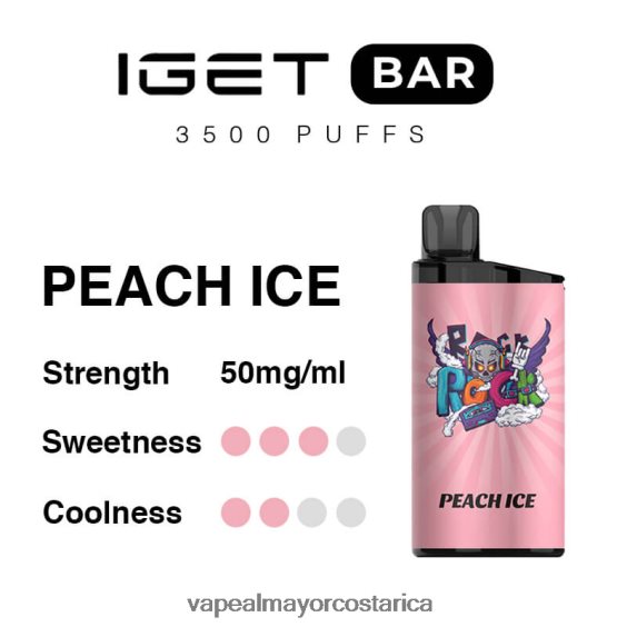 BF04J095 Venta De Vaporizadores Al Por Mayor - hielo de durazno IGET BAR 3500 5% nicotina