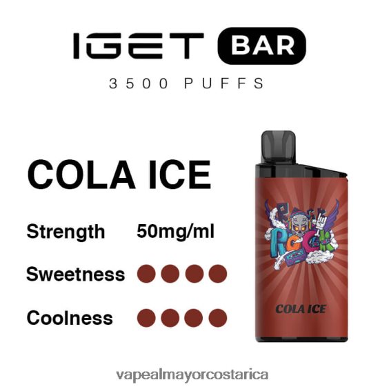 BF04J096 Cigarrillo Electronico En Costa Rica - hielo de cola IGET BAR 3500 5% nicotina